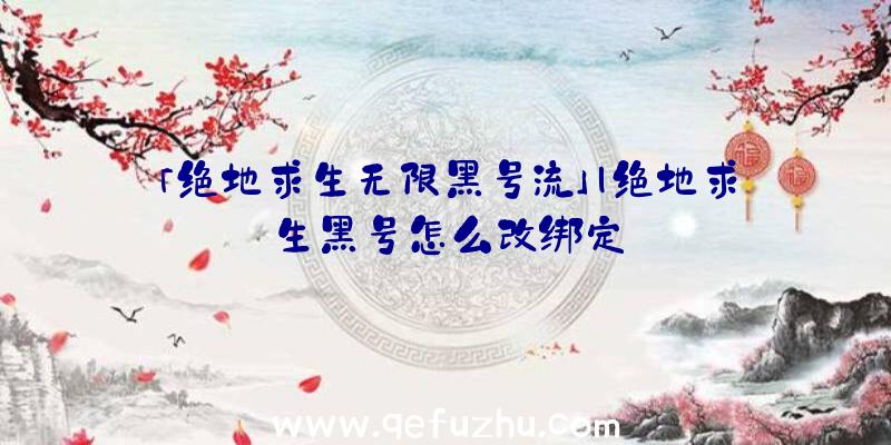 「绝地求生无限黑号流」|绝地求生黑号怎么改绑定